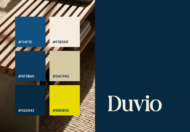 Barevná paleta a logo Duvio