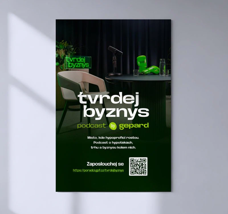 Plakát podcastu Tvrdej byznys od Gepard Finance